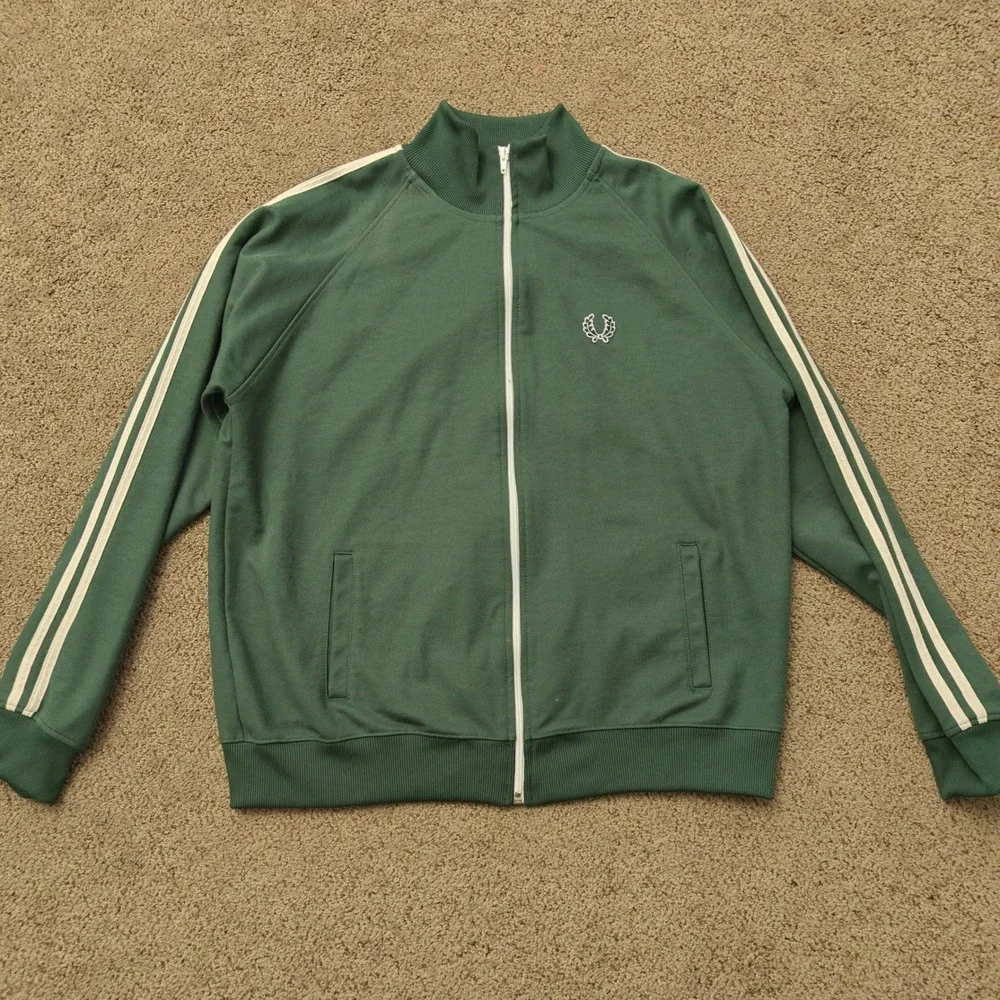 VTG Fred Perry Sportswear Track‎ Jacket Mens XL Green Full Zip Portugal